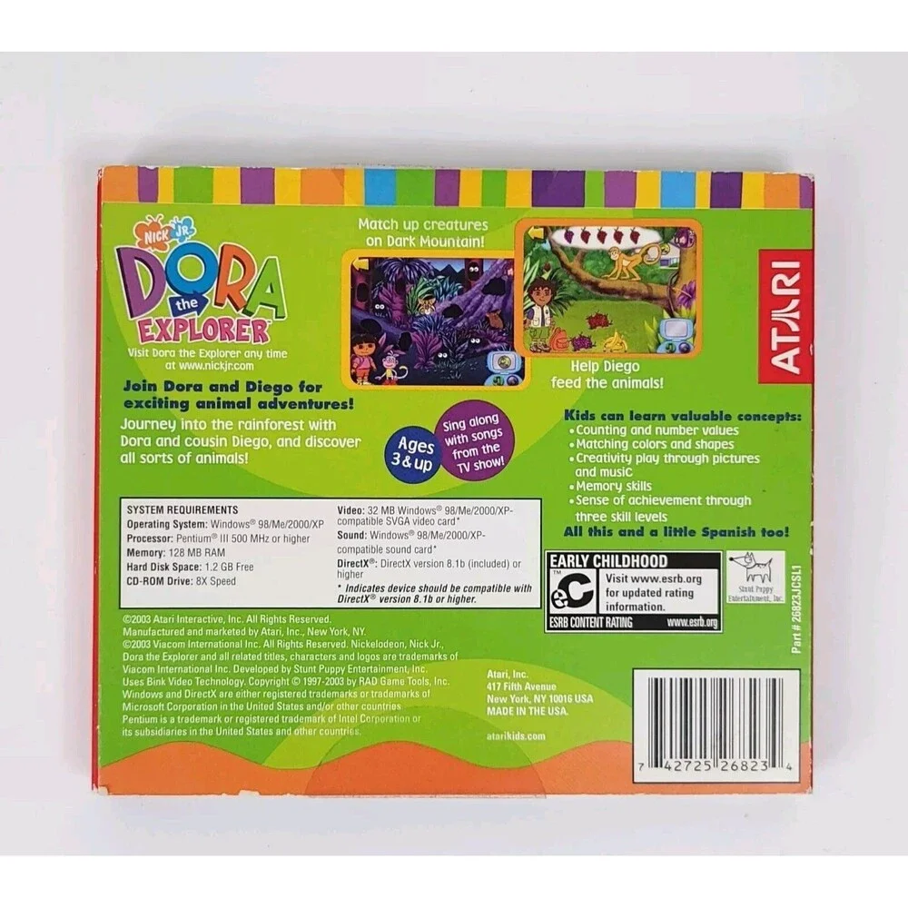 Dora The Explore - Animal Adventures | PC CD-ROM, 2003, Atari